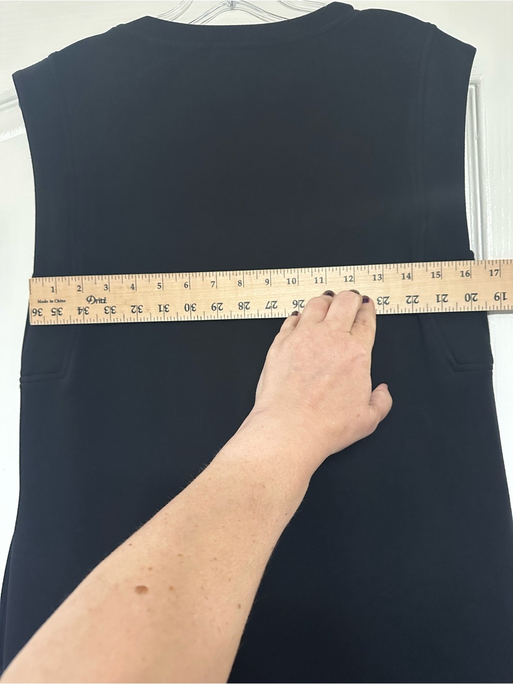 Entro Black Sleeveless Midi Dress Small Pockets Side Slit Minimalist - Picture 8 of 8